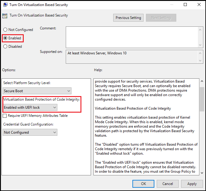 Enable HVCI using Group Policy
